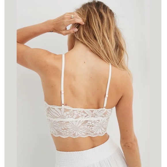 Aerie Hibiscus Lace Halter Bralette Size XL - Picture 2 of 6